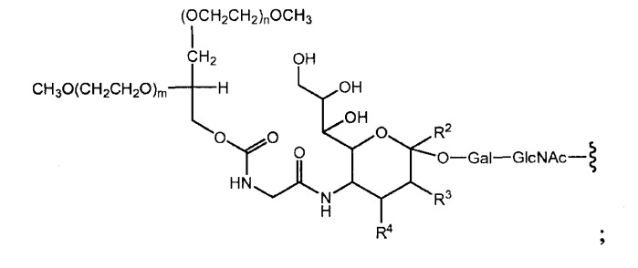 Глицерин-связанные пэгилированные сахара и гликопептиды (патент 2460543)