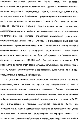 Производные тиофлавина, связывающие амилоид, способ обнаружения in vivo отложений амилоида и способ распознавания болезни альцгеймера (патент 2324686)