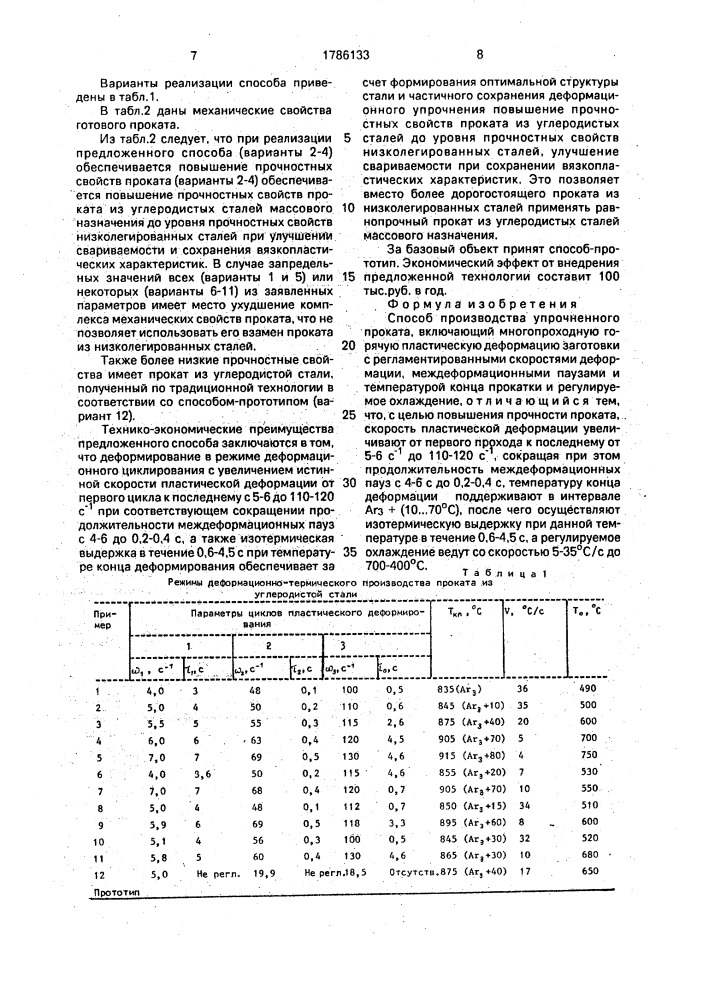 Способ производства упрочненного проката (патент 1786133)