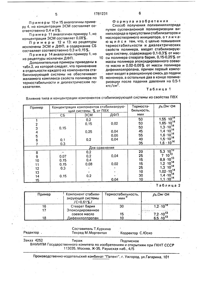 Способ получения поливинилхлорида (патент 1781231)