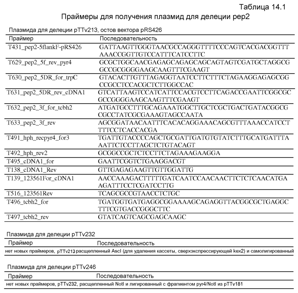 Клетка нитчатых грибов с дефицитом протеаз и способы ее применения (патент 2645252)