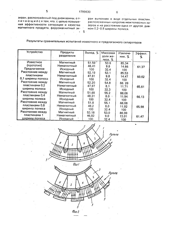 Магнитный сепаратор (патент 1799630)