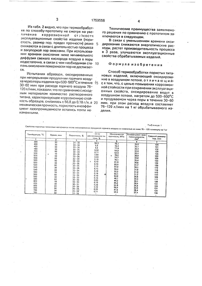 Способ термообработки пористых титановых изделий (патент 1759556)