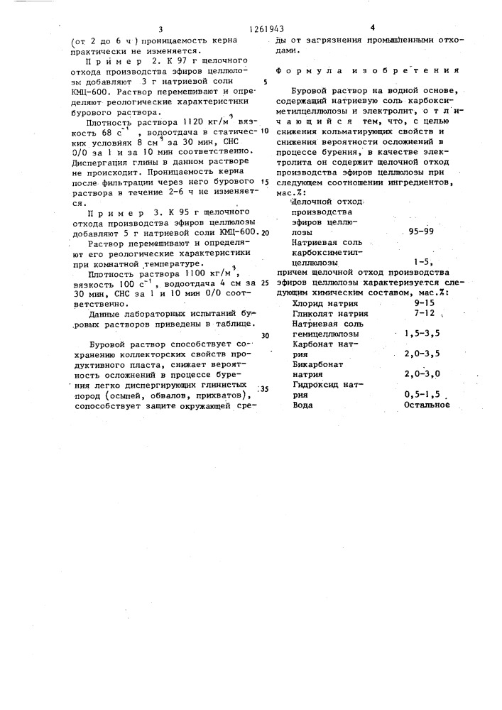 Буровой раствор (патент 1261943)