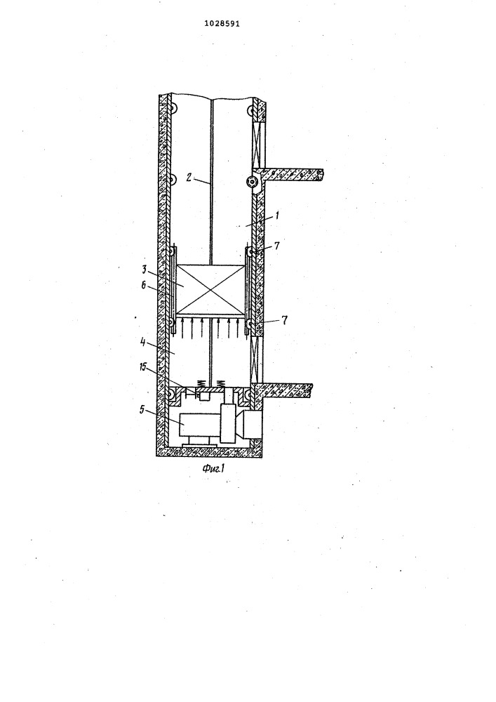 Шахтный подъемник на воздушной подушке (патент 1028591)