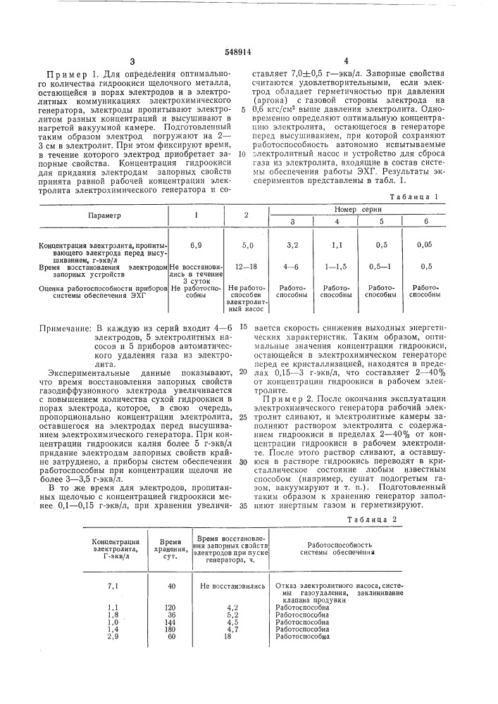 Способ подготовки к хранению топливной батареи (патент 548914)