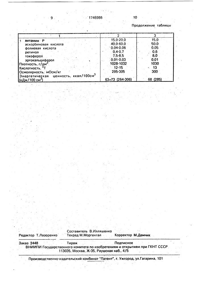 Молочный продукт для детского питания (патент 1746986)