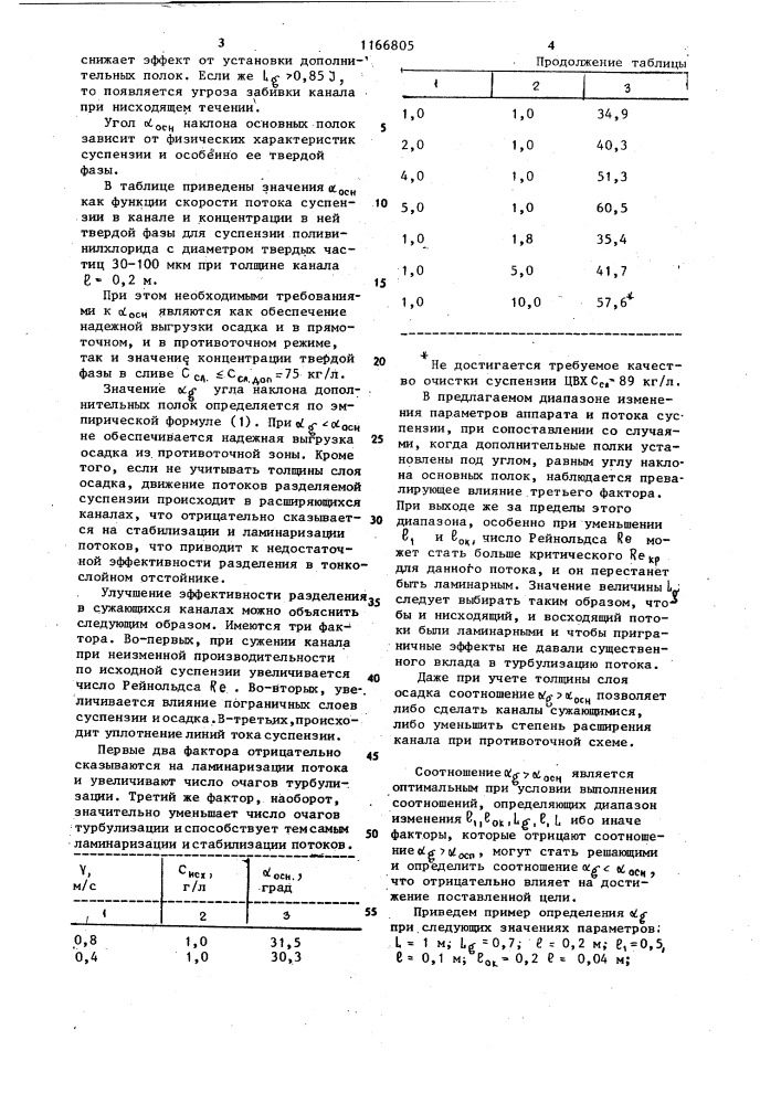 Тонкослойный отстойник (патент 1166805)