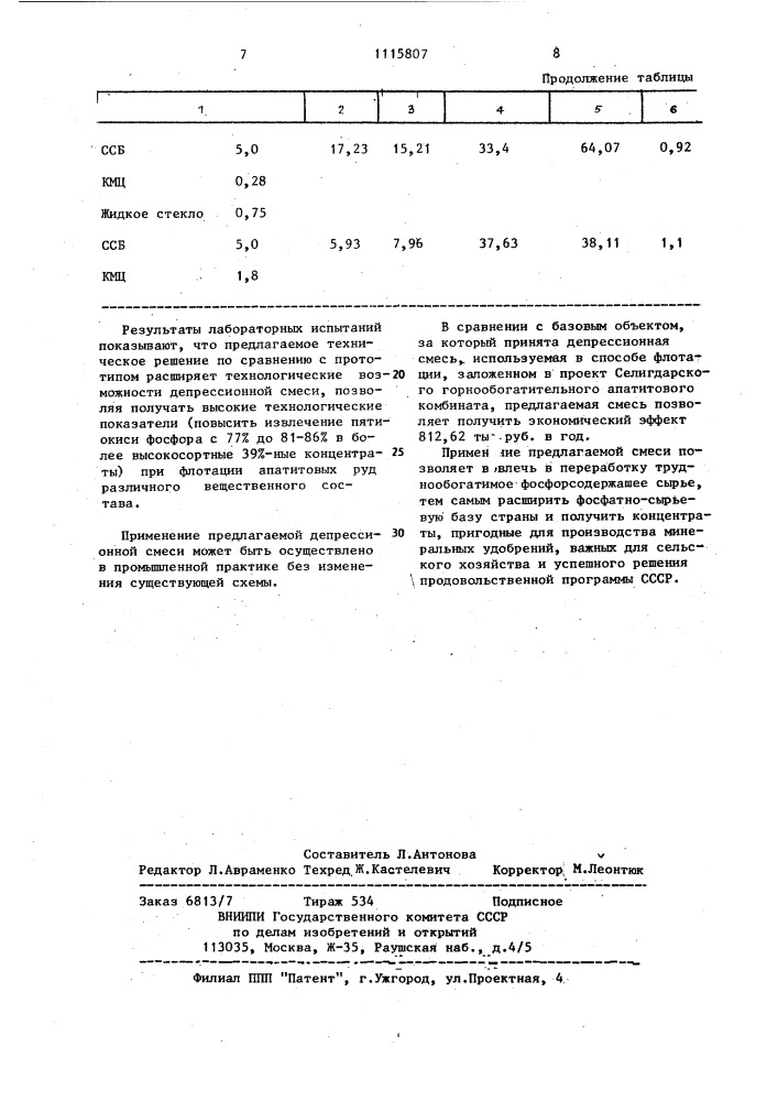 Способ флотации фосфорсодержащих руд (патент 1115807)