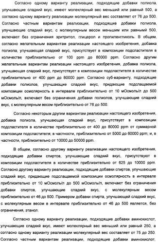 Композиции подсластителя, обладающие повышенной степенью сладости и улучшенными временными и/или вкусовыми характеристиками (патент 2459435)