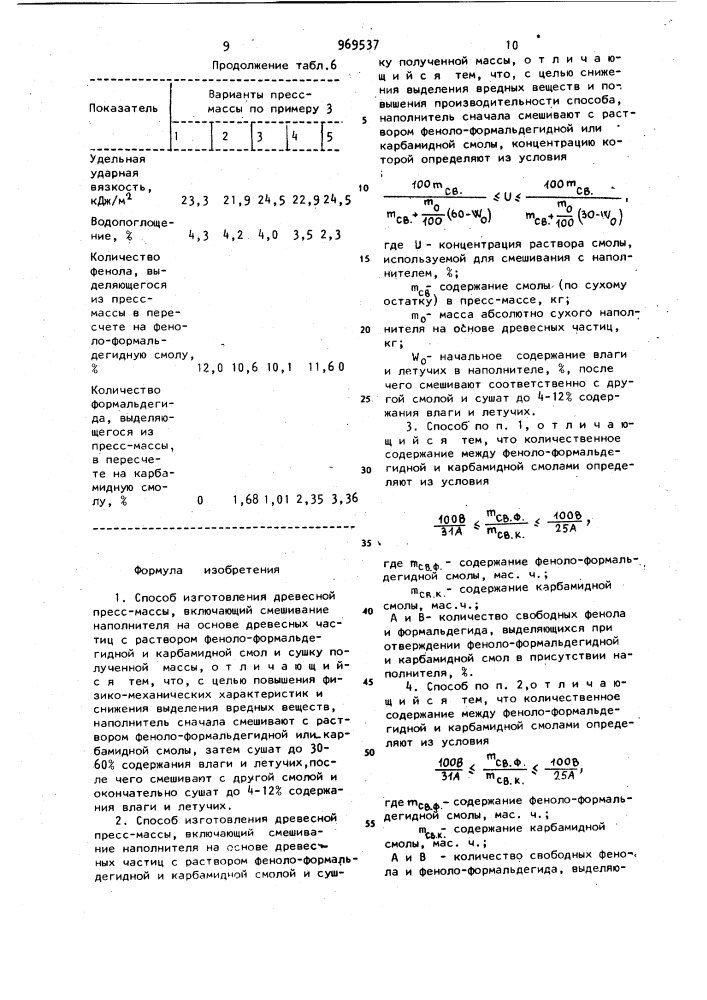 Способ изготовления древесной пресс-массы (его варианты) (патент 969537)