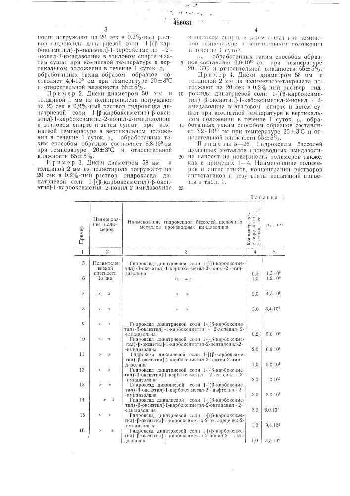 Антистатический агент (патент 486031)