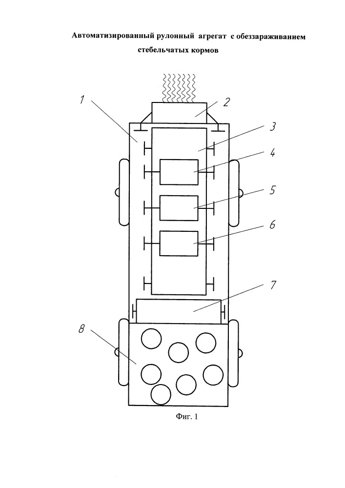 Автоматизированный рулонный агрегат с обеззараживанием стебельчатых кормов (патент 2657469)