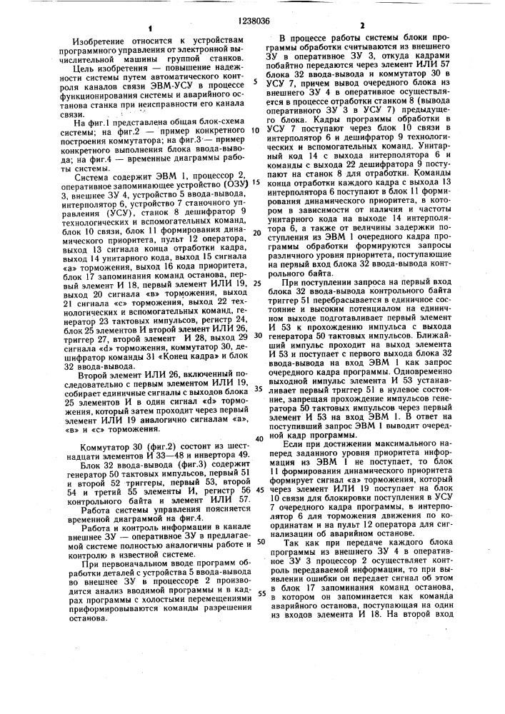 Система числового программного управления группой станков (патент 1238036)