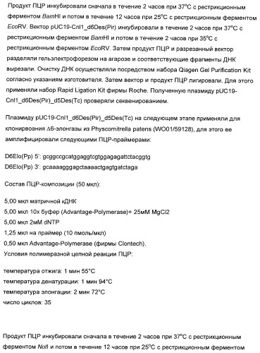 Способ получения полиненасыщенных жирных кислот в трансгенных растениях (патент 2449007)