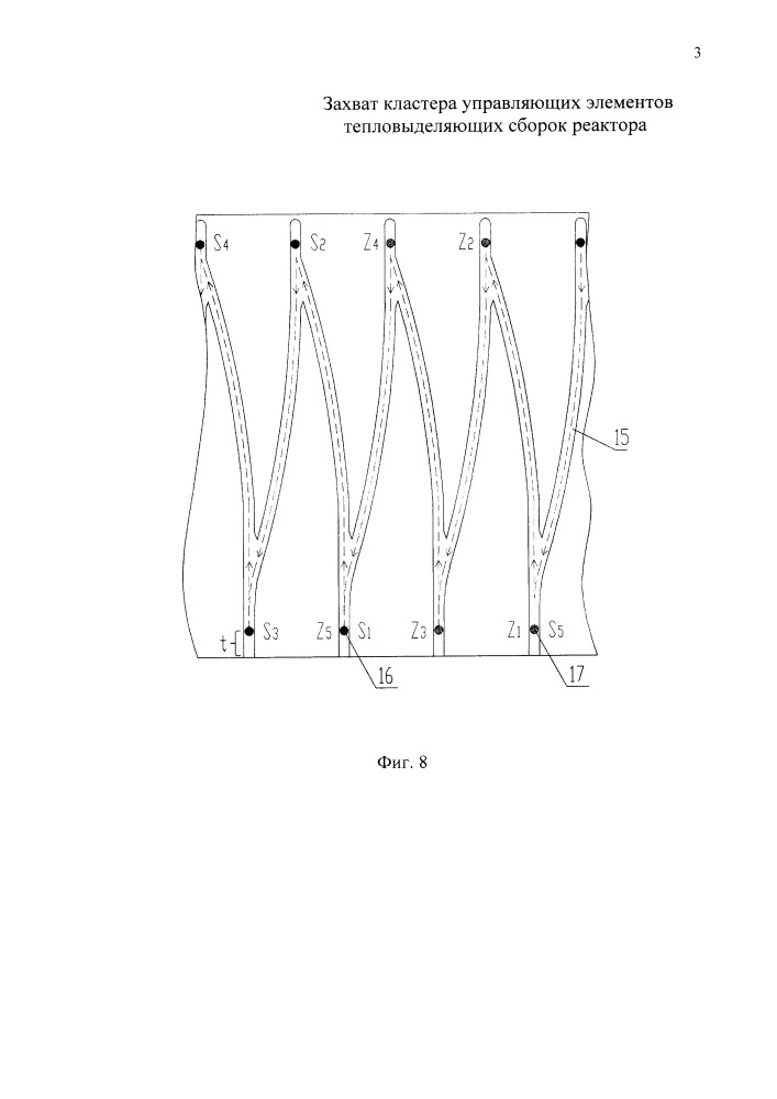 Захват кластера управляющих элементов тепловыделяющих сборок реактора (патент 2660946)