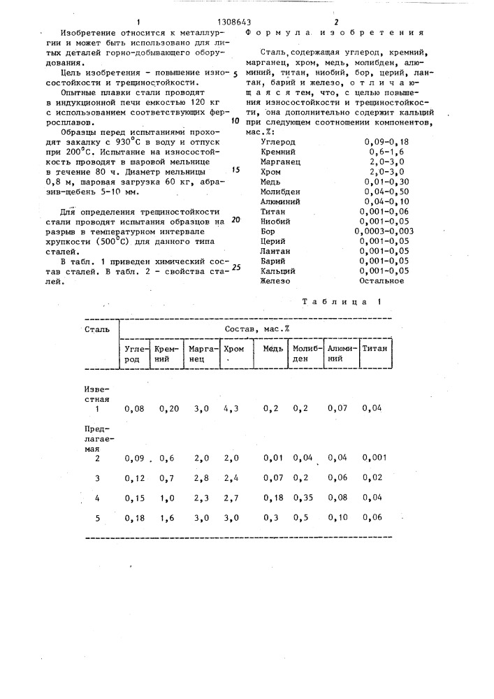 Сталь (патент 1308643)