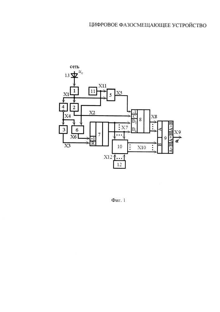 Цифровое фазосмещающее устройство (патент 2612055)
