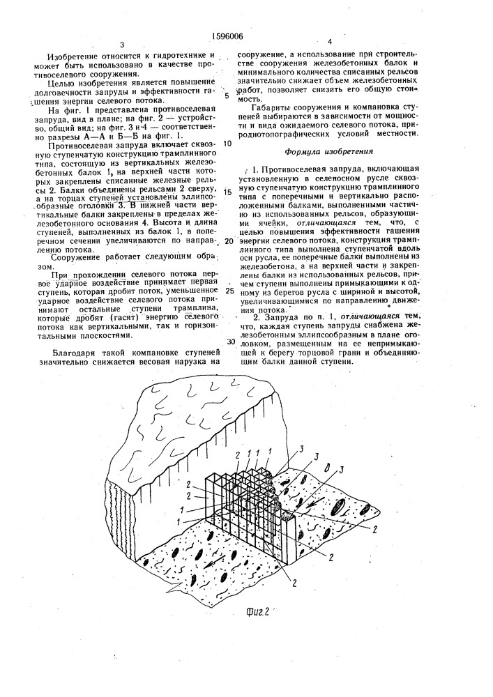 Противоселевая запруда (патент 1596006)