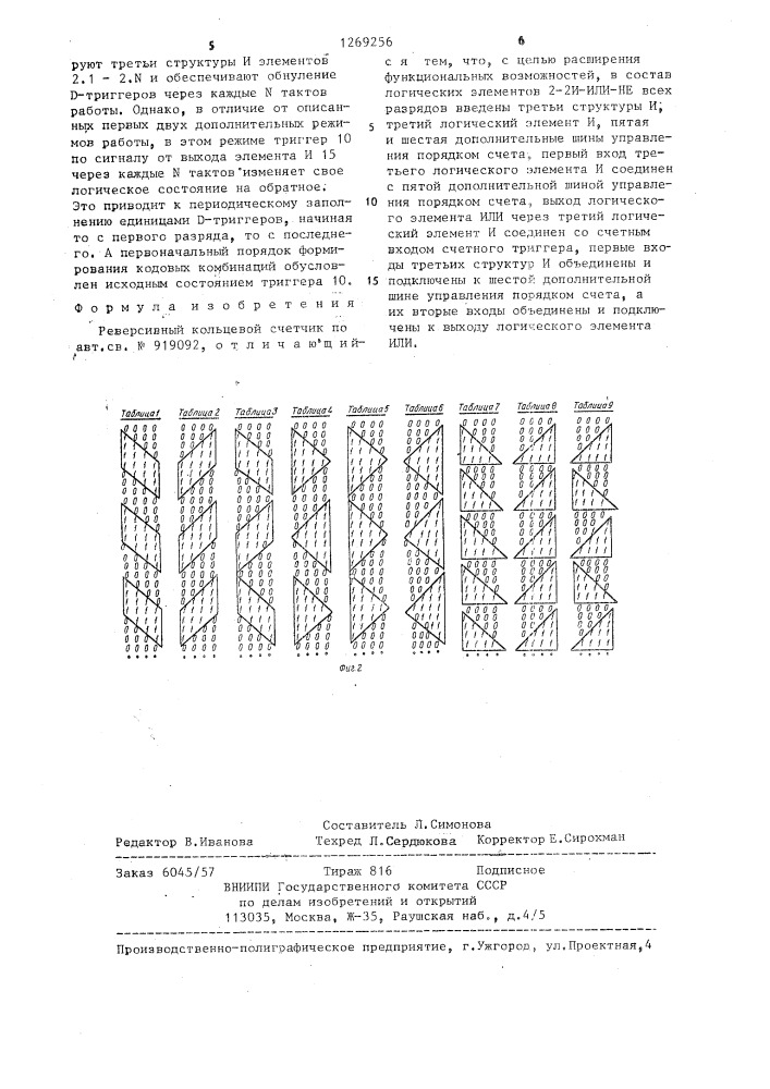 Реверсивный кольцевой счетчик (патент 1269256)