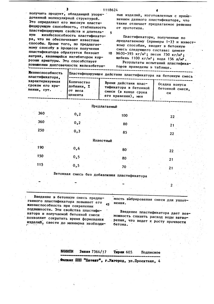 Способ приготовления пластификатора для бетонной смеси (патент 1118624)