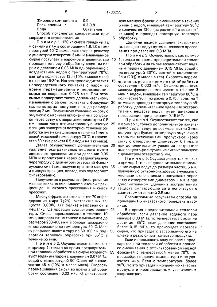 Способ подготовки мясного сырья при производстве мясных диетических продуктов (патент 1708255)