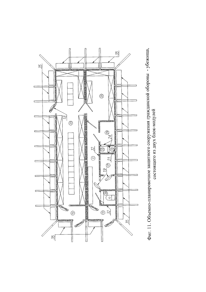 Защитное сооружение гражданской обороны блок-модульного типа полной заводской готовности (патент 2634320)