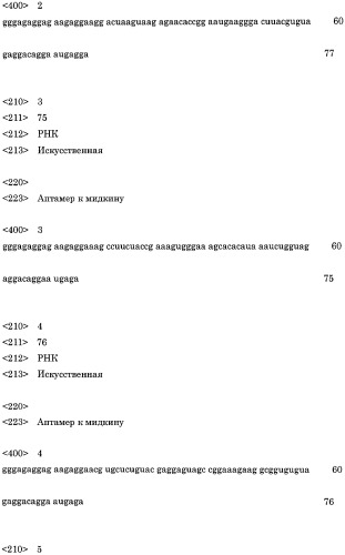 Аптамер против мидкина и его применение (патент 2460794)