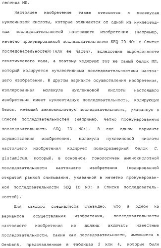 Гены corynebacterium glutamicum, кодирующие белки метаболических путей (патент 2306339)