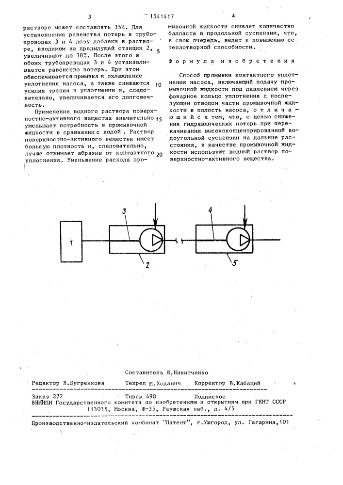 Способ промывки контактного уплотнения насоса (патент 1541417)