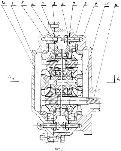 Двухсекционный центробежно-шестеренный насос (патент 2250393)