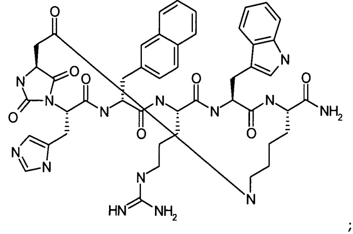 Лиганды меланокортиновых рецепторов, модифицированные гидантоином (патент 2450017)