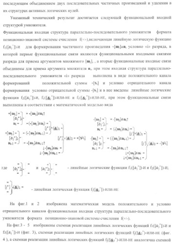 Функциональная входная структура параллельно-последовательного умножителя формата позиционно-знаковой системы счисления f(+/-) (патент 2378684)