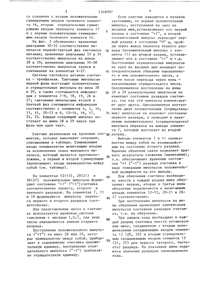 Реверсивный счетчик импульсов (патент 1348997)