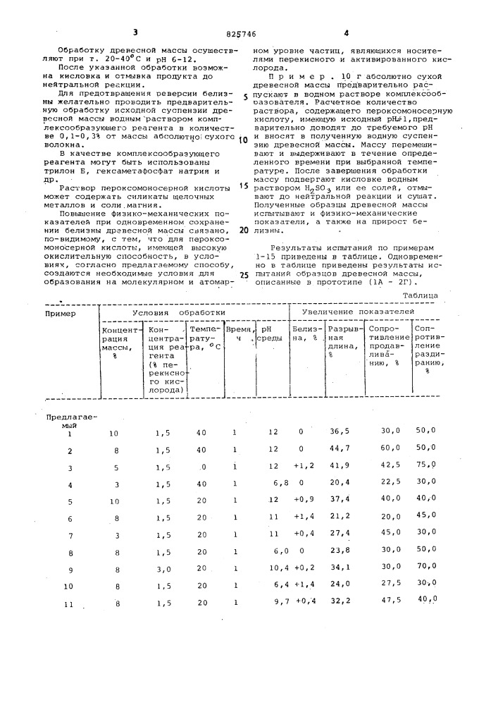 Способ обработки древесной массы (патент 825746)