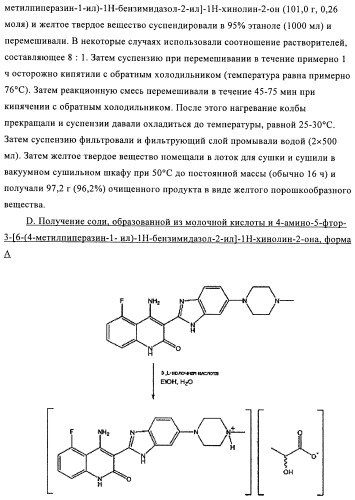 Кристаллические и другие формы солей, образованных из молочной кислоты и 4-амино-5-фтор-3-[6-(4-метилпиперазин-1-ил)-1н-бензимидазол-2-ил]-1н-хинолин-2-она (патент 2425041)