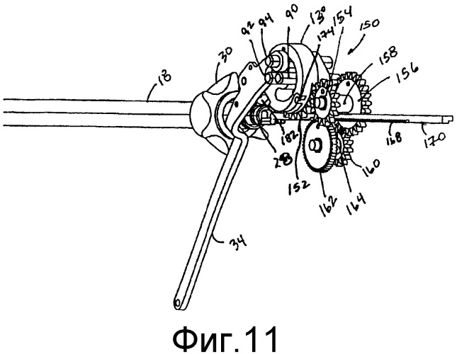 Хирургический инструмент для наложения скобок, включающий механизм запуска множественными пусковыми нажатиями, имеющий роторную передачу с предохранительной фрикционной муфтой (патент 2408306)