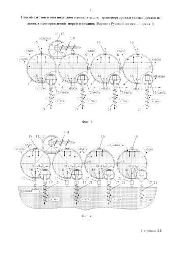 Способ изготовления подводного аппарата для транспортировки углеводородов из донных месторождений морей и океанов (вариант русской логики - версия 1) (патент 2584760)