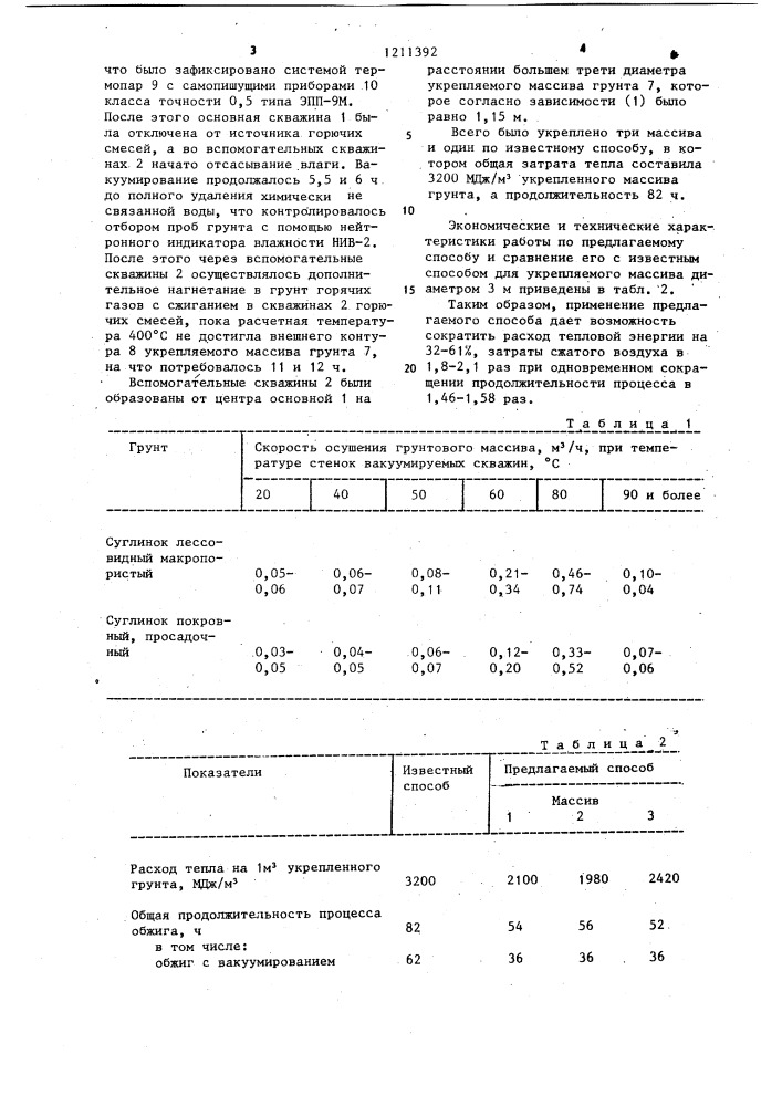 Способ термического укрепления грунта (патент 1211392)