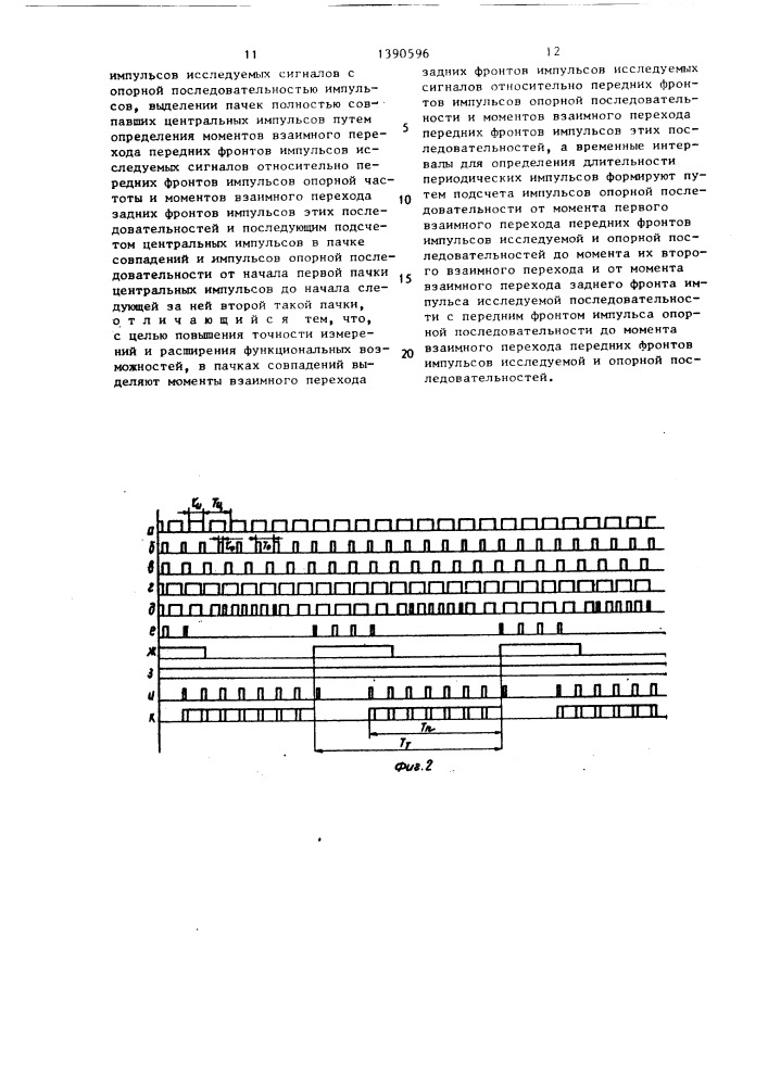 Способ измерения длительности периодических импульсов (патент 1390596)