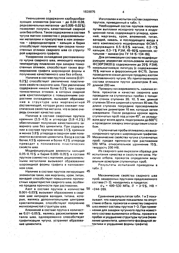 Чугун для сварочных прутков (патент 1828875)