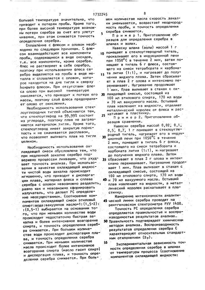 Способ подготовки образцов для рентгеноспектрального определения серебра в материалах (патент 1732245)
