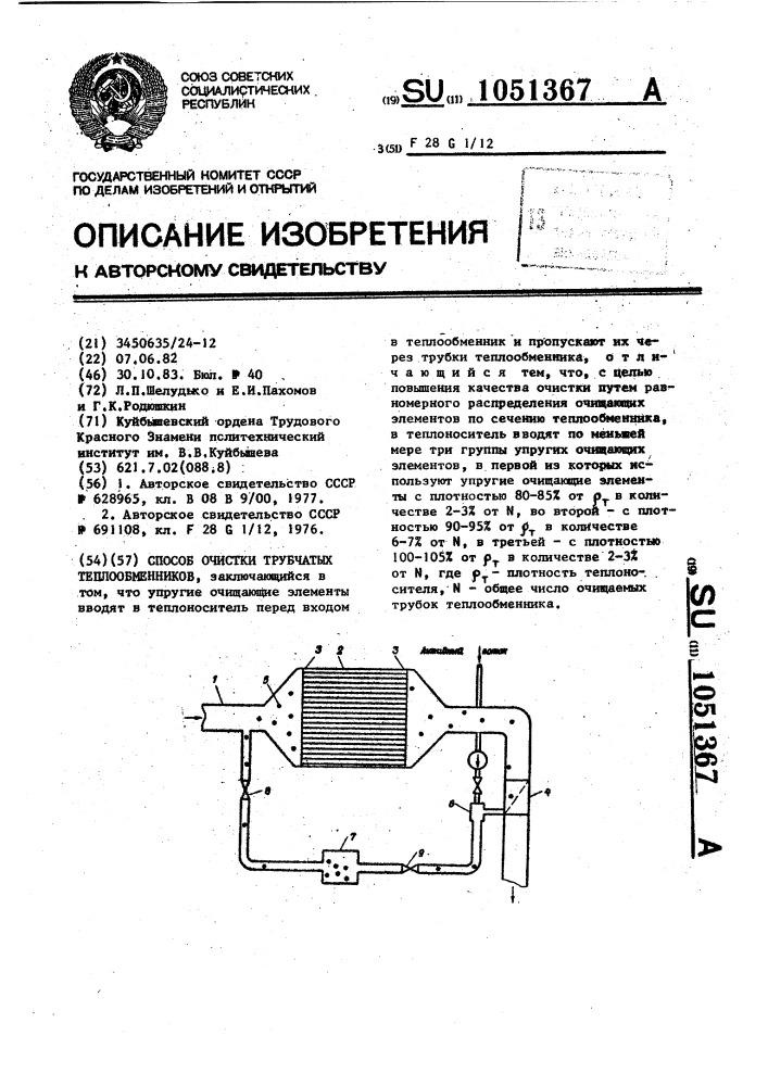 Способ очистки трубчатых теплообменников (патент 1051367)