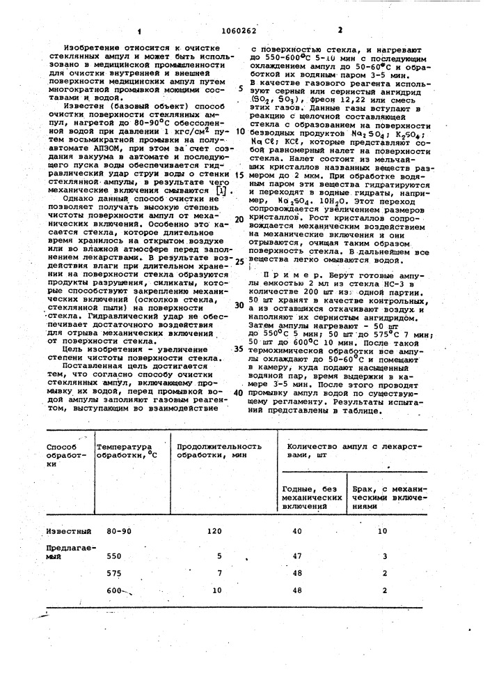 Способ очистки стеклянных ампул (патент 1060262)