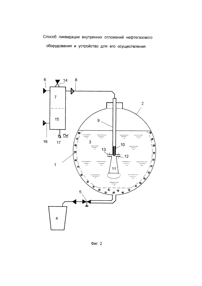 Способ ликвидации внутренних отложений нефтегазового оборудования и устройство для его осуществления (патент 2603329)