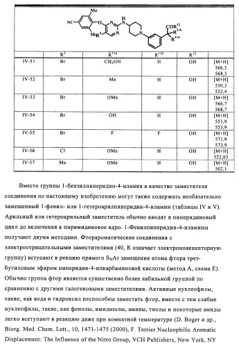 Производные 2-(пиперидин-4-ил)-4-фенокси- или фениламинопиримидина в качестве ненуклеозидных ингибиторов обратной транскриптазы (патент 2469032)