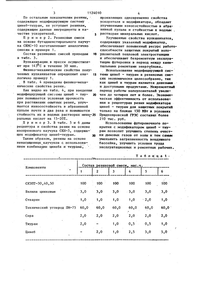 Резиновая смесь на основе ненасыщенного каучука (патент 1124010)