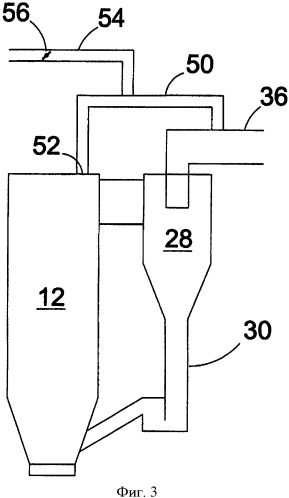 Перепускной трубопровод циклона для реактора с циркулирующим псевдоожиженным слоем (патент 2343348)