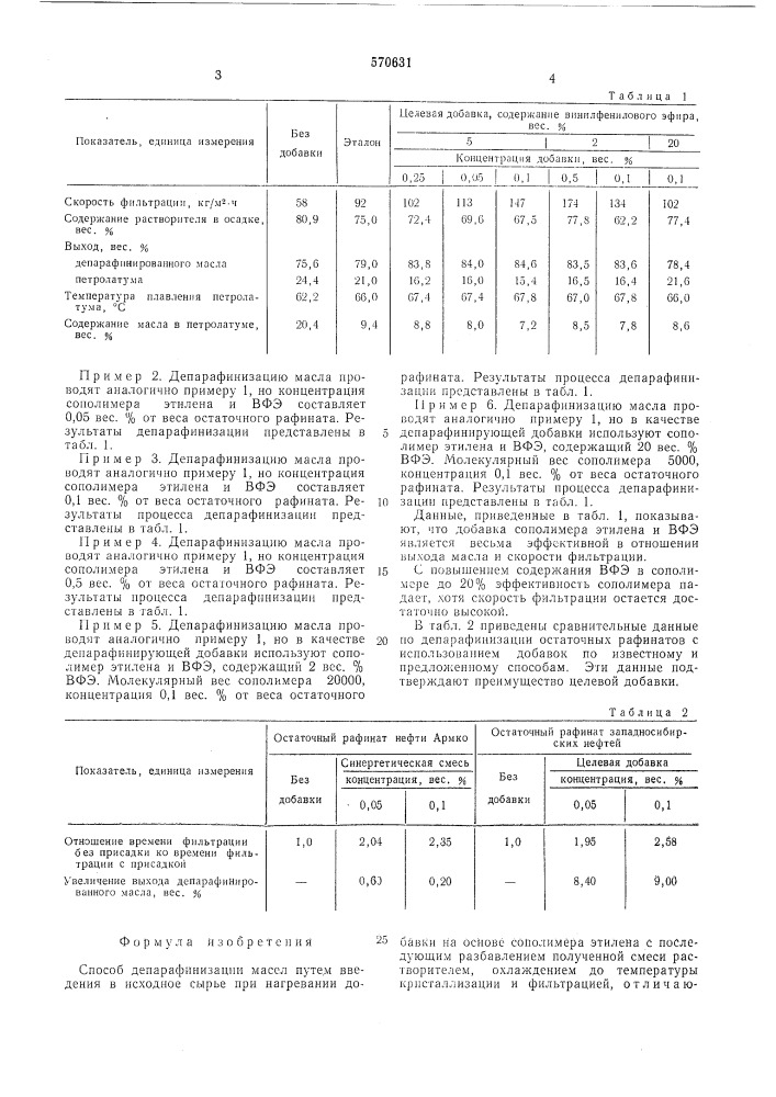 Способ депарафинизации масел (патент 570631)