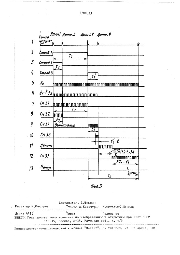 Самонастраивающийся генератор опережающих импульсов (патент 1700533)